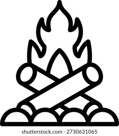Vektordesign Bonfire Symbolstil