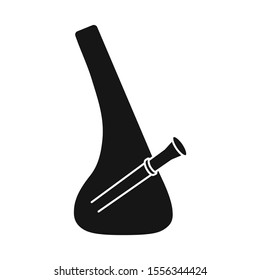 Vector design of bong and marijuana logo. Web element of bong and smoke stock vector illustration.