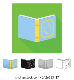 Vector design of book and cover symbol. Collection of book and content vector icon for stock.