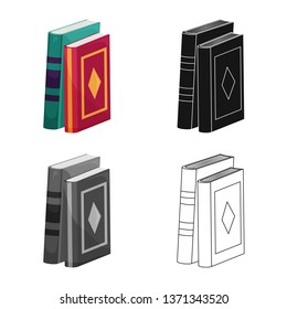 Vector design of book and text sign. Set of book and encyclopedia  stock vector illustration.