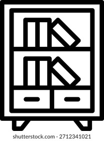 Estilo de icono de estantería de diseño de Vector