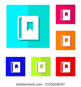 vector design of bookmark flat icon set