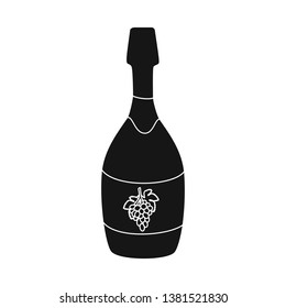 Vector design of bottle and champaign sign. Collection of bottle and celebration vector icon for stock.