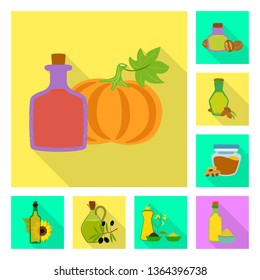 Vector design of bottle and glass  logo. Collection of bottle and agriculture stock vector illustration.