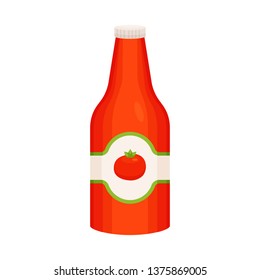 Vector design of bottle and ketchup icon. Set of bottle and spice vector icon for stock.