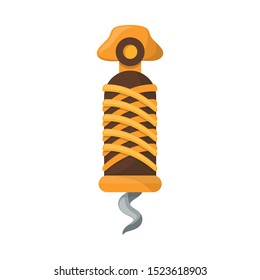 Vector design of bottle and opener sign. Web element of bottle and steel stock vector illustration.