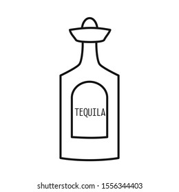 Vector design of bottle and tequila logo. Web element of bottle and glass Stock symbol for web.