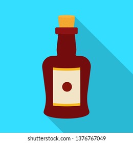Vector design of bottle and wine icon. Set of bottle and fortified stock vector illustration.