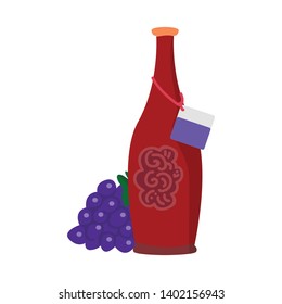 Vector design of bottle and wine symbol. Set of bottle and alcohol stock symbol for web.