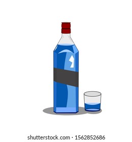 Vector design of bottles and glasses, bottle and glass icons with a simple but elegant concept. suitable for various design purposes.