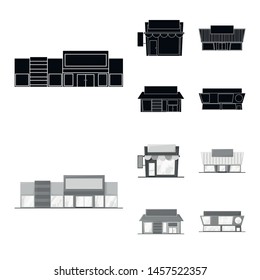 Vector design of boutique and construction icon. Collection of boutique and cityscape vector icon for stock.