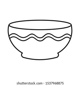Vector design of bowl and ceramic sign. Web element of bowl and container vector icon for stock.