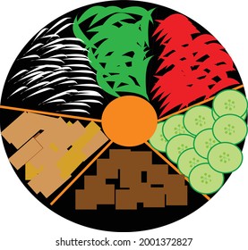 Vector design of a bowl of Vietnamese Beef Noodle Soup Ph with vegetables