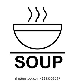 Vektordesign einer Schüssel mit warmer Suppe, Symbol und Grafikdesign
