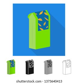 Vector design of box and tea symbol. Set of box and homeopathy vector icon for stock.
