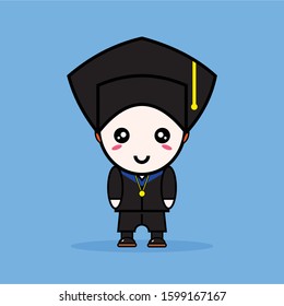 VECTOR DESIGN BOY GRADUATION MASCOT
