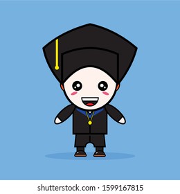 VECTOR DESIGN BOY GRADUATION MASCOT