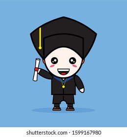 VECTOR DESIGN BOY GRADUATION MASCOT