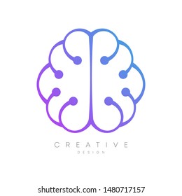 Vector design of the brain with precision and modern shapes. Creative logo for technology companies