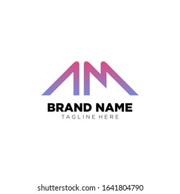 vector design of AM brand name letters suitable for clothes