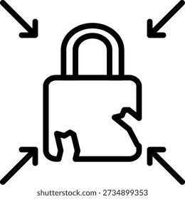 Estilo de ícone de impacto de violação de design vetorial
