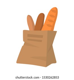 Vector design of bread and baguette icon. Graphic of bread and bag stock vector illustration.