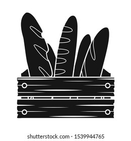 Vector design of bread and baguette icon. Graphic of bread and box stock symbol for web.