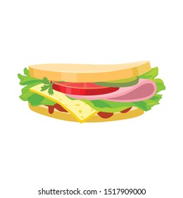 Vector Design Of Bread And Burger Icon. Web Element Of Bread And Hoagie Stock Vector Illustration.