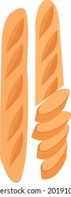 Vector design of bread and food sign. Collection of bread and wicker stock vector illustration
