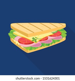 Diseño vectorial del logo de pan y sandwich. Elemento web de pan y sandwich stock símbolo para web.