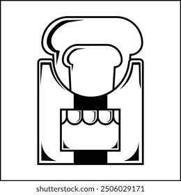 vector design of bread silhouette illustration in black and white. suitable for logos, icons, posters, advertisements, banners, companies, t-shirt designs, stickers, websites.