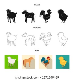 Vector design of breeding and kitchen  icon. Collection of breeding and organic  stock symbol for web.