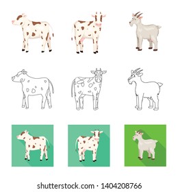 Vector design of breeding and kitchen  icon. Set of breeding and organic  vector icon for stock.
