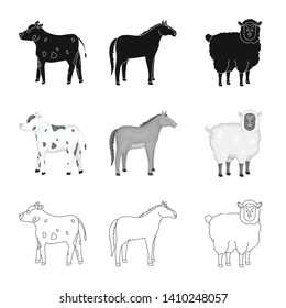 Vector design of breeding and kitchen  icon. Set of breeding and organic  stock vector illustration.