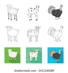 Vector design of breeding and kitchen  icon. Set of breeding and organic  stock symbol for web.