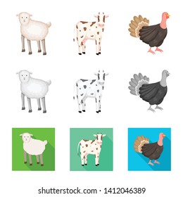 Vector design of breeding and kitchen  icon. Collection of breeding and organic  stock symbol for web.