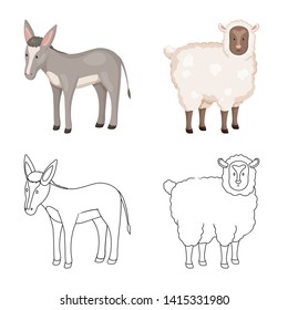 Vector design of breeding and kitchen  icon. Collection of breeding and organic  stock symbol for web.