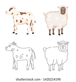 Vector design of breeding and kitchen  icon. Collection of breeding and organic  vector icon for stock.