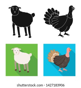 Vector design of breeding and kitchen icon. Set of breeding and organic vector icon for stock.