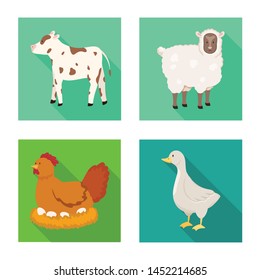 Vector design of breeding and kitchen icon. Set of breeding and organic stock symbol for web.