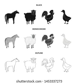 Vector design of breeding and kitchen icon. Set of breeding and organic stock symbol for web.
