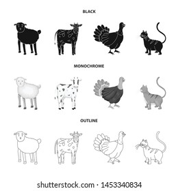 Vector design of breeding and kitchen icon. Set of breeding and organic stock symbol for web.