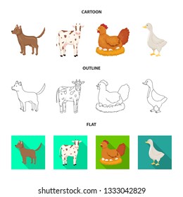 Vector design of breeding and kitchen  logo. Collection of breeding and organic  stock vector illustration.