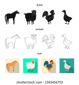 Vector design of breeding and kitchen  logo. Set of breeding and organic  stock vector illustration.