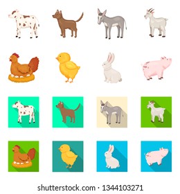 Vector design of breeding and kitchen  logo. Collection of breeding and organic  vector icon for stock.