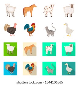 Vector design of breeding and kitchen  logo. Collection of breeding and organic  stock vector illustration.