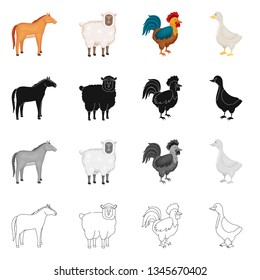 Vector design of breeding and kitchen  logo. Set of breeding and organic  stock vector illustration.