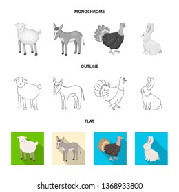 Vector design of breeding and kitchen  logo. Collection of breeding and organic  vector icon for stock.