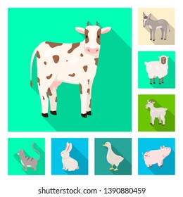 Vector design of breeding and kitchen  logo. Collection of breeding and organic  vector icon for stock.