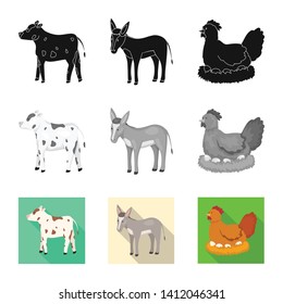 Vector design of breeding and kitchen  logo. Collection of breeding and organic  vector icon for stock.